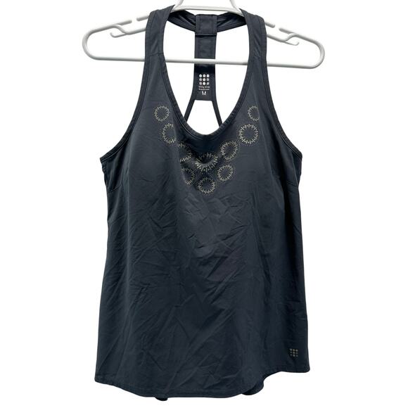 Title Nine Racerback Tank Top Shelf Bra Gray Med Nimberlene - Picture 1 of 12